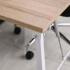 Scrivania-Pieghevole-con-Libreria-Salvaspazio-in-Metallo-Bianco-e-Legno-MDF-Color-Rovere,-106x48x128cm-RT5836-247RT5