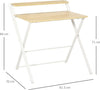 Scrivania-Pieghevole-Salvaspazio-con-Mensola-Superiore-per-Camera-e-Ufficio,-81.5x70x84cm,-Color-Legno-e-Bianco-QY5836-329QY5