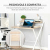 Scrivania-Pieghevole-Salvaspazio-con-Mensola-Superiore-per-Camera-e-Ufficio,-81.5x70x84cm,-Color-Legno-e-Bianco-QY5836-329QY5
