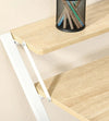 Scrivania-Pieghevole-Salvaspazio-con-Mensola-Superiore-per-Camera-e-Ufficio,-81.5x70x84cm,-Color-Legno-e-Bianco-QY5836-329QY5