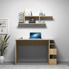 Scrivania rovere Mikro 120x56x74H cm con mensola