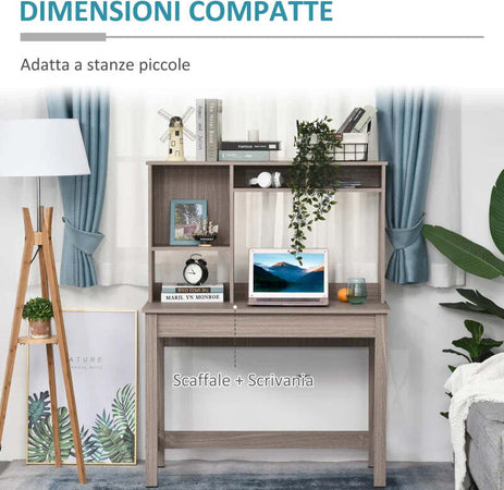 Scrivania-Scaffale-con-Libreria-Sopra-in-Legno-per-Camera,-Cameretta-o-Ufficio,-Salvaspazio-105x50x137.5cm-CG5836-321BNCG5