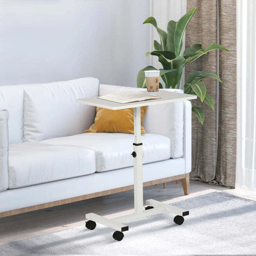 Scrivania-Tavolino-Porta-PC-con-Altezza-Regolabile-e-Ruote,-60x40x52.5-84cm,-Bianco-QP9838-136WTQP9
