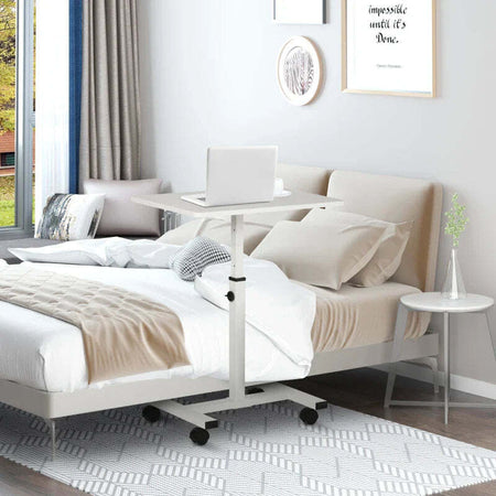 Scrivania-Tavolino-Porta-PC-con-Altezza-Regolabile-e-Ruote,-60x40x52.5-84cm,-Bianco-QP9838-136WTQP9