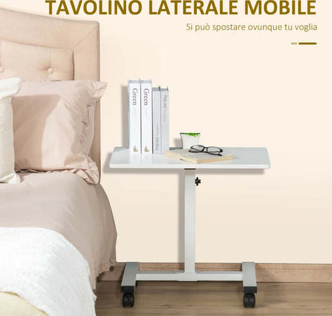 Scrivania-Tavolino-Porta-PC-con-Altezza-Regolabile-e-Ruote,-60x40x52.5-84cm,-Bianco-QP9838-136WTQP9