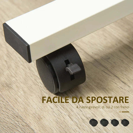 Scrivania-Tavolino-Porta-PC-con-Altezza-Regolabile-e-Ruote,-60x40x52.5-84cm,-Bianco-QP9838-136WTQP9