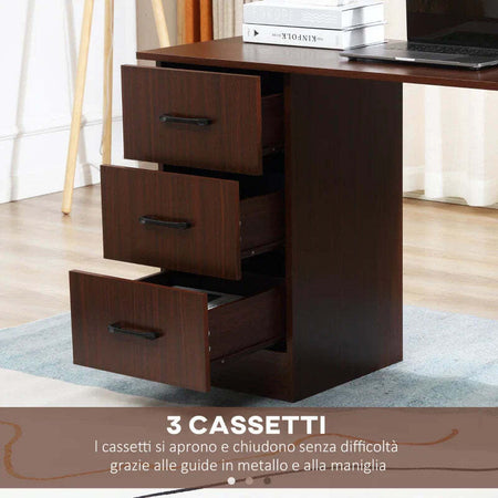 Scrivania-Ufficio-con-Cassetti-e-3-Ripiani-Reversibili-in-Legno,-120x49x72cm,-Noce-NW9836-068V01NW9