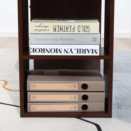 Scrivania-Ufficio-con-Cassetti-e-3-Ripiani-Reversibili-in-Legno,-120x49x72cm,-Noce-NW9836-068V01NW9