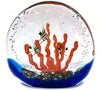 Scultura Acquario con Pesci in Vetro Made in Italy 100%Murano Venezia Opera Acquario Sommerso Tondo Pezzo Unico Artigianale Fatto a Mano