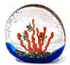 Scultura Acquario con Pesci in Vetro Made in Italy 100%Murano Venezia Opera Acquario Sommerso Tondo Pezzo Unico Artigianale Fatto a Mano