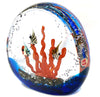 Scultura Acquario con Pesci in Vetro Made in Italy 100%Murano Venezia Opera Acquario Sommerso Tondo Pezzo Unico Artigianale Fatto a Mano
