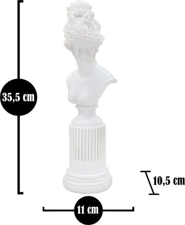 Scultura Statua Woman C/Piedistallo Cm 11X10,5X35,5 Casa e cucina/Decorazioni per interni/Arte/Sculture/Statue Led Mall Home - Napoli, Commerciovirtuoso.it