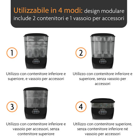 Sterilizzatore Baby Brezza One Step Sterilizer Dryer Advanced Black