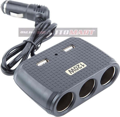 SDOPPIATORE ADATTATORE 3 ACCENDISIGARI TRIPLO + 2 USB 120W AUTO CAMPER BARCA MULTICARICATORE Elettronica/Cellulari e accessori/Accessori/Caricabatterie/Caricabatterie da auto Trade Shop italia - Napoli, Commerciovirtuoso.it