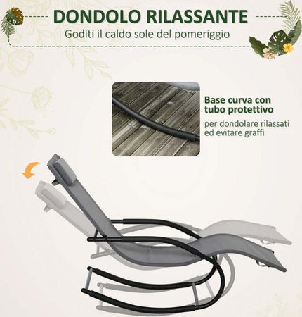 Sdraio-a-Dondolo-Zero-Gravity-Ergonomica,-in-Metallo-e-Texteline,-63x160x88cm--84B-681CG