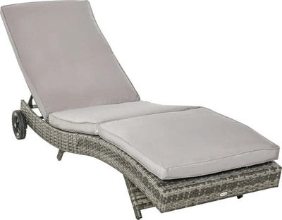 Sdraio-da-Giardino-in-Rattan-PE-con-Schienale-Regolabile-e-Cuscino,-207x70x70cm,-Grigio-862-030GY