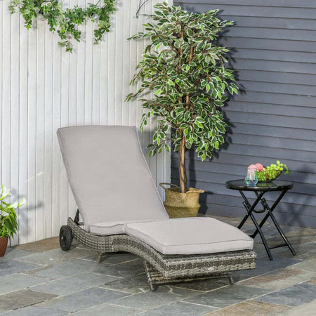Sdraio-da-Giardino-in-Rattan-PE-con-Schienale-Regolabile-e-Cuscino,-207x70x70cm,-Grigio-862-030GY