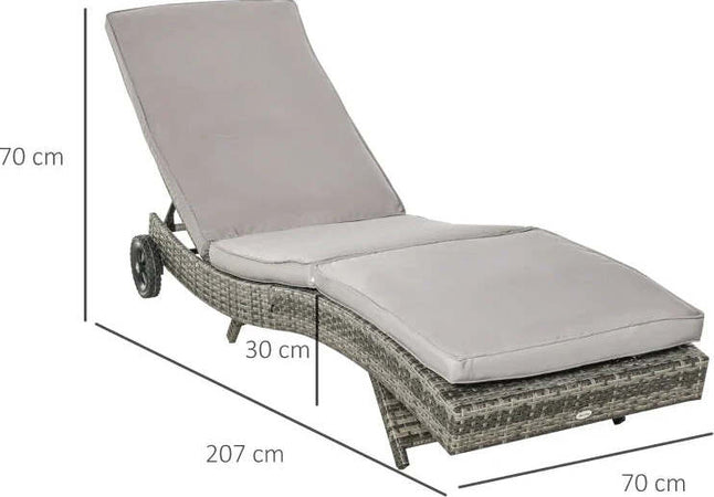Sdraio-da-Giardino-in-Rattan-PE-con-Schienale-Regolabile-e-Cuscino,-207x70x70cm,-Grigio-862-030GY