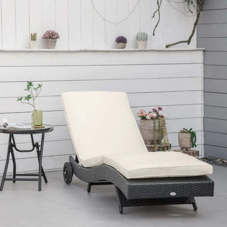 Sdraio-da-Giardino-in-Rattan-PE-con-Schienale-Regolabile-e-Cuscino,-207x70x70cm,-Nero-862-030BK