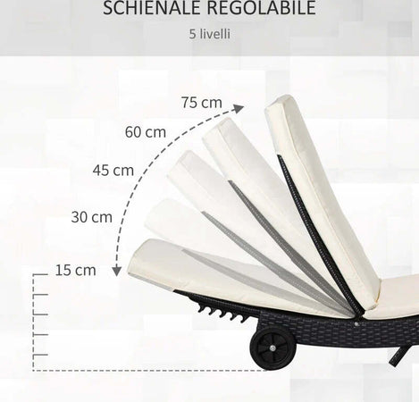 Sdraio-da-Giardino-in-Rattan-PE-con-Schienale-Regolabile-e-Cuscino,-207x70x70cm,-Nero-862-030BK