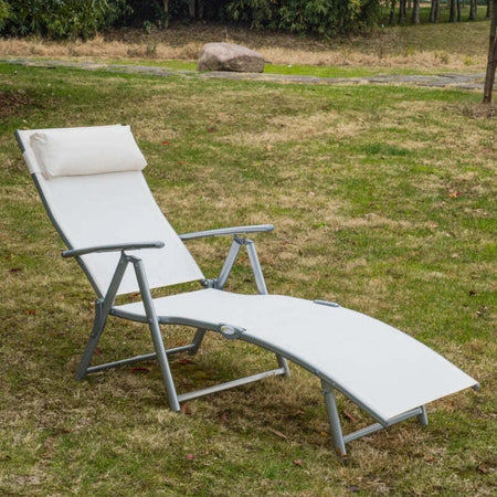 Sdraio-da-Giardino-Pieghevole-con-Cuscino,-Schienale-con-7-Reclinazioni,-137x63.5x100.5cm,-Beige-84B-184CW