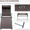 Sdraio-da-Giardino-Pieghevole-con-Cuscino,-Schienale-con-7-Reclinazioni,-137x63.5x100.5cm,-Marrone-84B-184BN