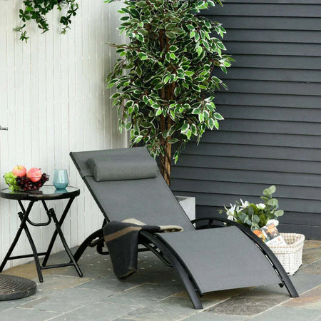 Sdraio-da-Giardino-Reclinabile-su-5-Livelli-con-Cuscino-Rimovibile,-Alluminio-e-Texteline,-171x64x82cm-Grigio-84B-179V01CG