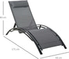 Sdraio-da-Giardino-Reclinabile-su-5-Livelli-con-Cuscino-Rimovibile,-Alluminio-e-Texteline,-171x64x82cm-Grigio-84B-179V01CG