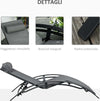 Sdraio-da-Giardino-Reclinabile-su-5-Livelli-con-Cuscino-Rimovibile,-Alluminio-e-Texteline,-171x64x82cm-Grigio-84B-179V01CG