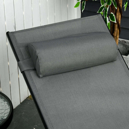 Sdraio-da-Giardino-Reclinabile-su-5-Livelli-con-Cuscino-Rimovibile,-Alluminio-e-Texteline,-171x64x82cm-Grigio-84B-179V01CG