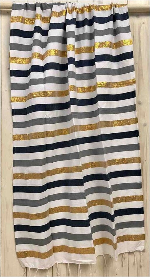 Seamar - Telo Mare Fouta Cotone 100x200 Con Lurex Dorato Casa e cucina/Tessili per la casa/Biancheria da bagno/Asciugamani/Teli mare La Bottega del Risparmio - Bari, Commerciovirtuoso.it