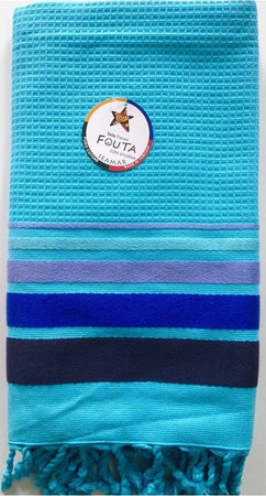 Seamar-Telo-Mare-Fouta-cotone-spugna-Nido-D'ape-misura-90-x-160cm-più-frange-vari-colori