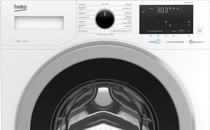 BEKO LAVATRICE 8KG STEAMCURE C INVERTER VAPORE 1400GIRI WUY81436SI-IT