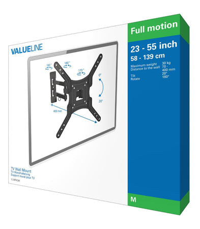 Valueline Supporto TV 100x100mm 400x400mm Acciaio Nero