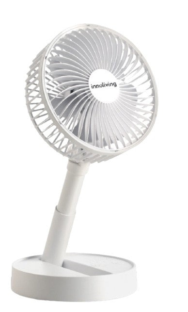 10Innoliving Ventilatore Pieghevole Ricaricabile 19 cm Bianco