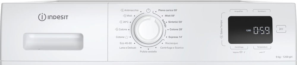INDESIT LAVATRICE 9KG INVERTER A 1200GIRI VAPORE IM 962 MY TIME IT