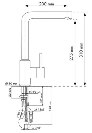 Plados Telma VEMIXEXTL UG 70 MICROULTRAGRANIT Elegant Miscelatore cucina  nero matt