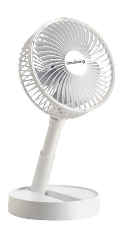 10Innoliving Ventilatore Pieghevole Ricaricabile 19 cm Bianco