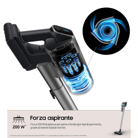 Samsung Aspirapolvere SenzaFilo Jet 75 VS20B75AGR1 200w Silver