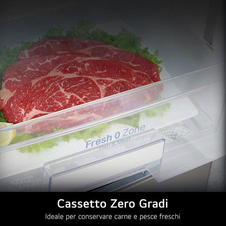 FRIGO 2P.LG GTF744PZPED 78CM CE.E NOFROST D.ACQUA SILVER