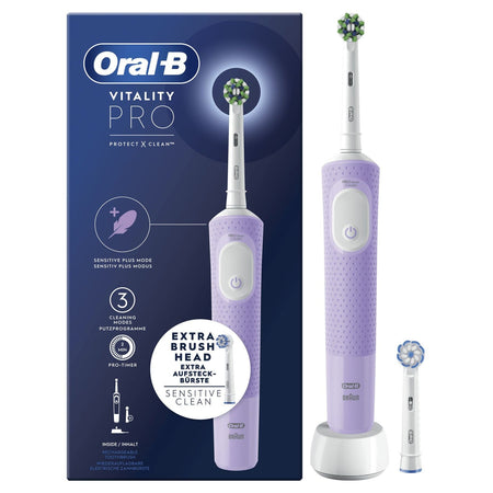 Oral-B Vitality Spazzolino Elettrico Ricaricabile Pro Viola 2 Testine