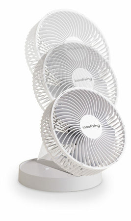 10Innoliving Ventilatore Pieghevole Ricaricabile 19 cm Bianco