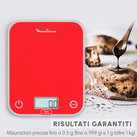 Moulinex BN50U3 Bilancia da cucina elettronica Superficie piana Rettangolo Rosso
