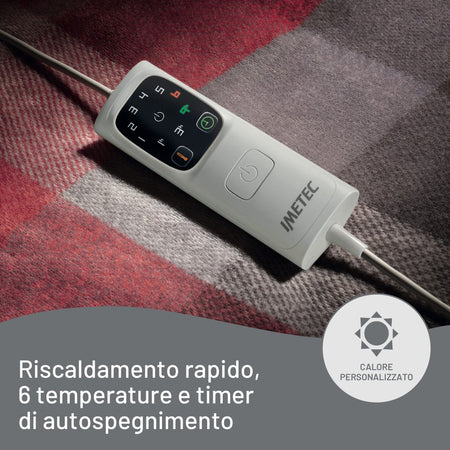 Imetec CaldoPlaid Velvet Tartan Plaid Riscaldabile