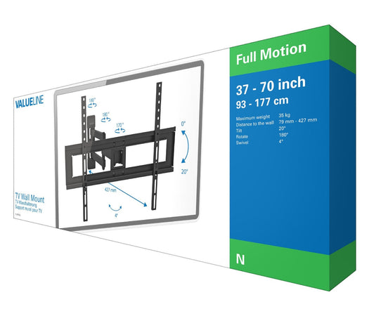 Valueline VLMFM3L Supporto Universale Nero 100x100mm