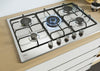 Candy CHW74WX Piano Cottura Da incasso 75 cm Gas 5 Fornelli Acciaio inox