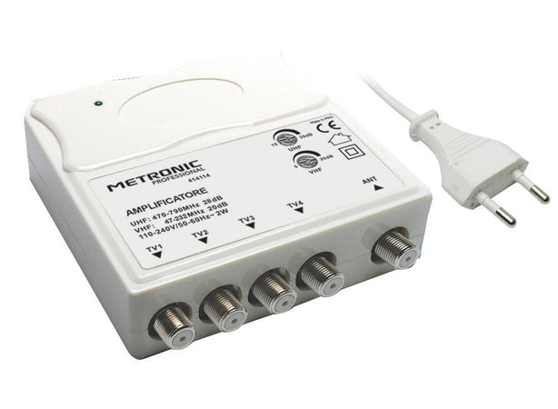 Onebby Amplificatore Segnale TV UHF VHF con Filtro 4G LTE