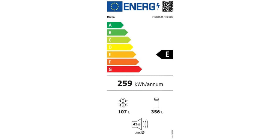 Midea Frigorifero Bianco Combinato MDRT645MTE01E 463L No Frost Classe E Bianco 188x70cm