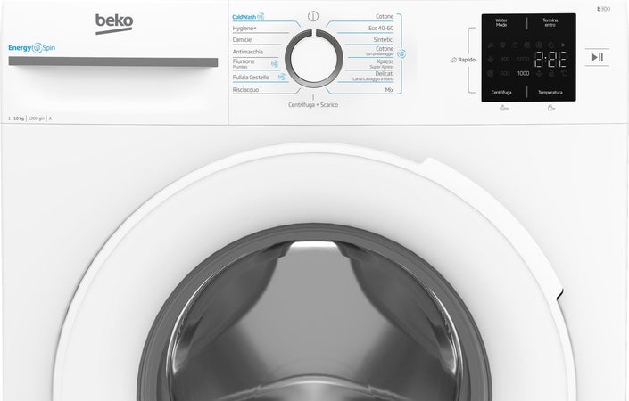 BEKO LAVATRICE 10KG INVERTER ENERGYSPIN VAPORE A 1200GIRI BMWU31021W