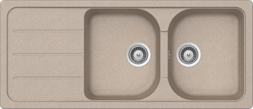 Schock FOMD200A58 Formhaus Lavello incasso 1160 x 500 con doppia vasca e gocciolatoio a sinistra  avena